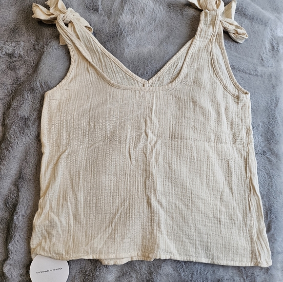 4/$20 NWT SHEIN Vacay beige tie top szS - Picture 6 of 10
